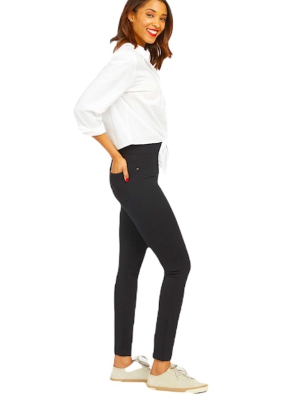 Spanx 4-Pocket skinny in Ponte pant NEW S/P black soft casual minimal basic